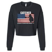 Baseball Softball Catcher Because Pitchers Need Heros Too Cropped Pullover Crew