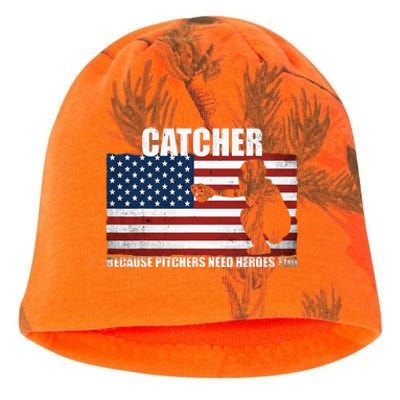 Baseball Softball Catcher Because Pitchers Need Heros Too Kati - Camo Knit Beanie