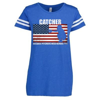 Baseball Softball Catcher Because Pitchers Need Heros Too Enza Ladies Jersey Football T-Shirt