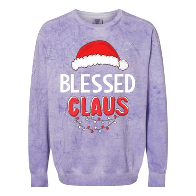 Blessed Santa Claus Christmas Matching Costume Colorblast Crewneck Sweatshirt