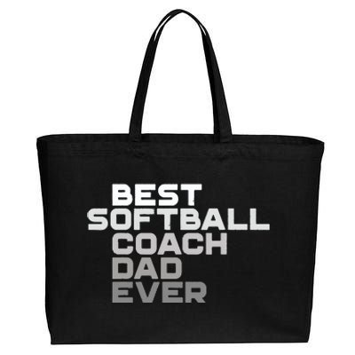 Best Softball Coach Dad Ever Football Coach Cotton Canvas Jumbo Tote