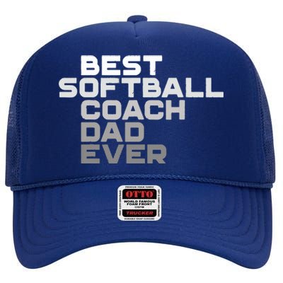 Best Softball Coach Dad Ever Football Coach High Crown Mesh Back Trucker Hat