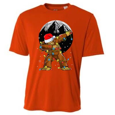 Bigfoot Santa Christmas Tree Lights Xmas Sasquatch Cooling Performance Crew T-Shirt