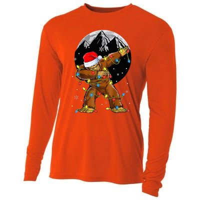 Bigfoot Santa Christmas Tree Lights Xmas Sasquatch Cooling Performance Long Sleeve Crew