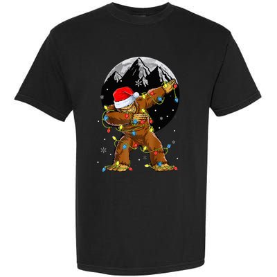 Bigfoot Santa Christmas Tree Lights Xmas Sasquatch Garment-Dyed Heavyweight T-Shirt