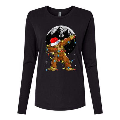 Bigfoot Santa Christmas Tree Lights Xmas Sasquatch Womens Cotton Relaxed Long Sleeve T-Shirt