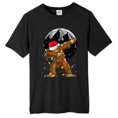 Bigfoot Santa Christmas Tree Lights Xmas Sasquatch Tall Fusion ChromaSoft Performance T-Shirt