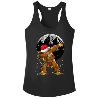 Bigfoot Santa Christmas Tree Lights Xmas Sasquatch Ladies PosiCharge Competitor Racerback Tank