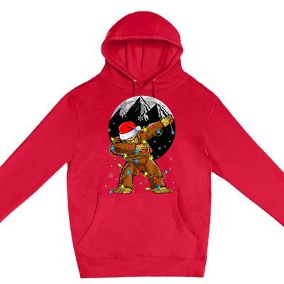 Bigfoot Santa Christmas Tree Lights Xmas Sasquatch Premium Pullover Hoodie