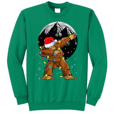 Bigfoot Santa Christmas Tree Lights Xmas Sasquatch Sweatshirt