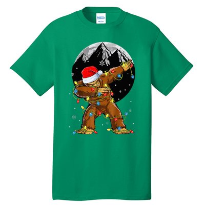 Bigfoot Santa Christmas Tree Lights Xmas Sasquatch Tall T-Shirt