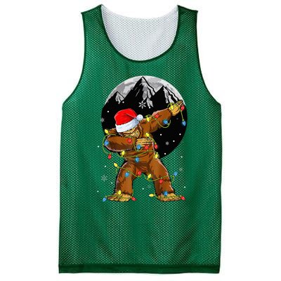 Bigfoot Santa Christmas Tree Lights Xmas Sasquatch Mesh Reversible Basketball Jersey Tank