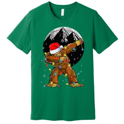 Bigfoot Santa Christmas Tree Lights Xmas Sasquatch Premium T-Shirt