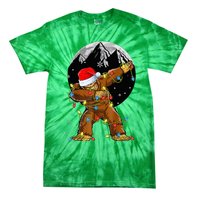 Bigfoot Santa Christmas Tree Lights Xmas Sasquatch Tie-Dye T-Shirt