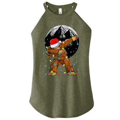 Bigfoot Santa Christmas Tree Lights Xmas Sasquatch Women's Perfect Tri Rocker Tank