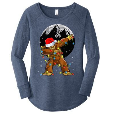 Bigfoot Santa Christmas Tree Lights Xmas Sasquatch Women's Perfect Tri Tunic Long Sleeve Shirt