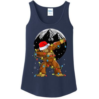 Bigfoot Santa Christmas Tree Lights Xmas Sasquatch Ladies Essential Tank