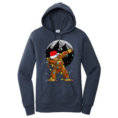 Bigfoot Santa Christmas Tree Lights Xmas Sasquatch Women's Pullover Hoodie