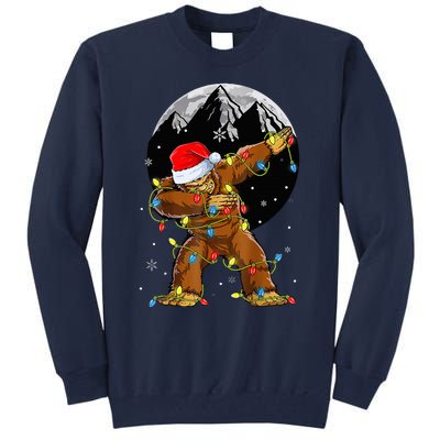 Bigfoot Santa Christmas Tree Lights Xmas Sasquatch Tall Sweatshirt