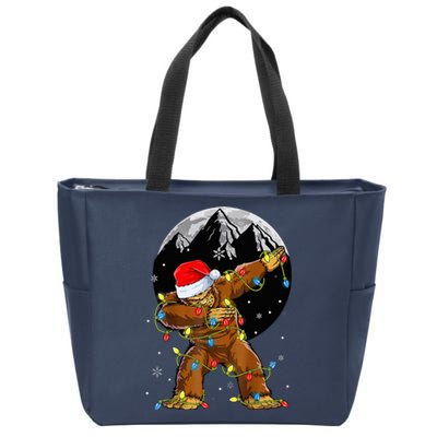 Bigfoot Santa Christmas Tree Lights Xmas Sasquatch Zip Tote Bag