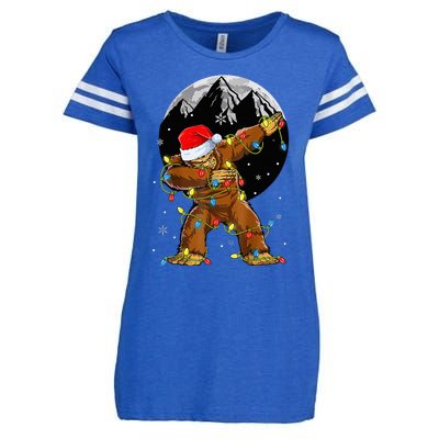 Bigfoot Santa Christmas Tree Lights Xmas Sasquatch Enza Ladies Jersey Football T-Shirt