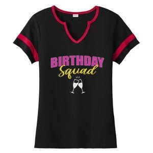 Birthday Squad Champagne Toast Ladies Halftime Notch Neck Tee