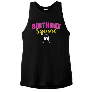 Birthday Squad Champagne Toast Ladies PosiCharge Tri-Blend Wicking Tank