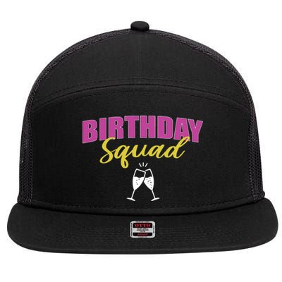 Birthday Squad Champagne Toast 7 Panel Mesh Trucker Snapback Hat