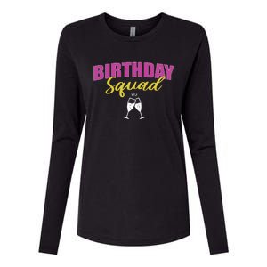 Birthday Squad Champagne Toast Womens Cotton Relaxed Long Sleeve T-Shirt