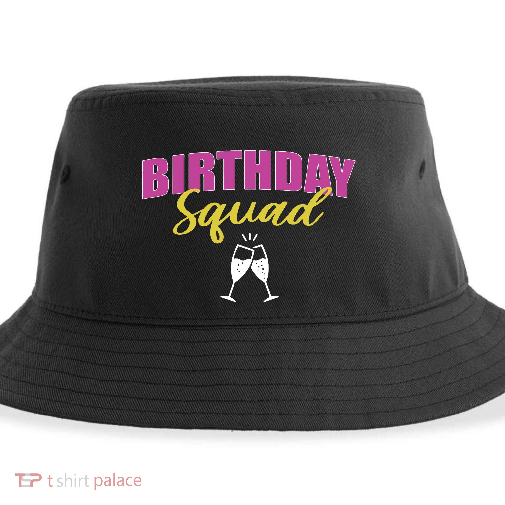 Birthday Squad Champagne Toast Sustainable Bucket Hat