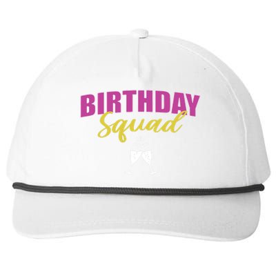 Birthday Squad Champagne Toast Snapback Five-Panel Rope Hat