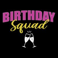 Birthday Squad Champagne Toast Drawstring Bag
