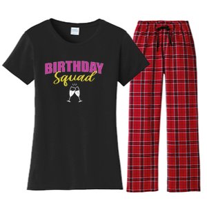 Birthday Squad Champagne Toast Women's Flannel Pajama Set