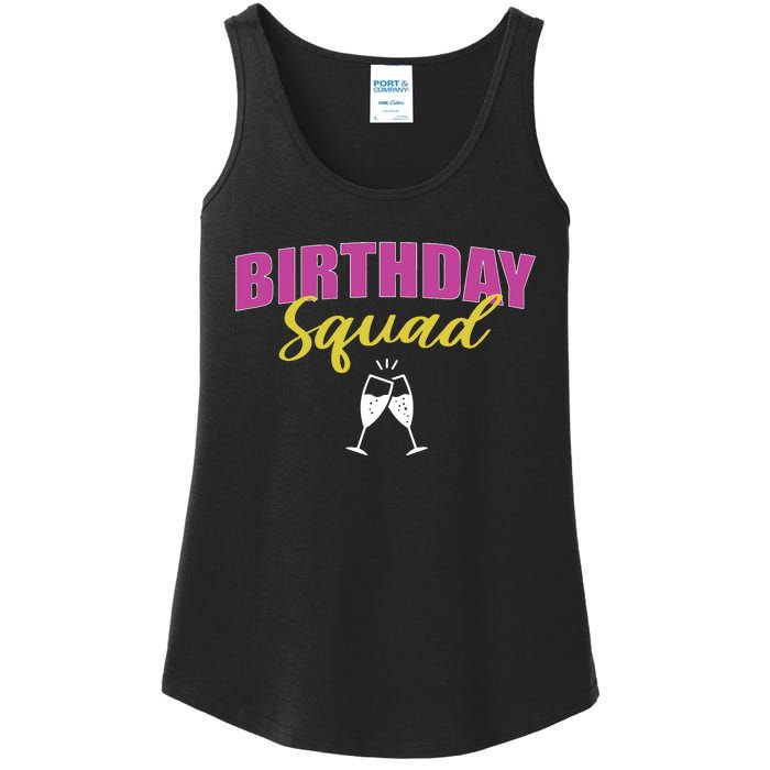 Birthday Squad Champagne Toast Ladies Essential Tank