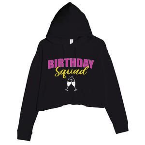 Birthday Squad Champagne Toast Crop Fleece Hoodie