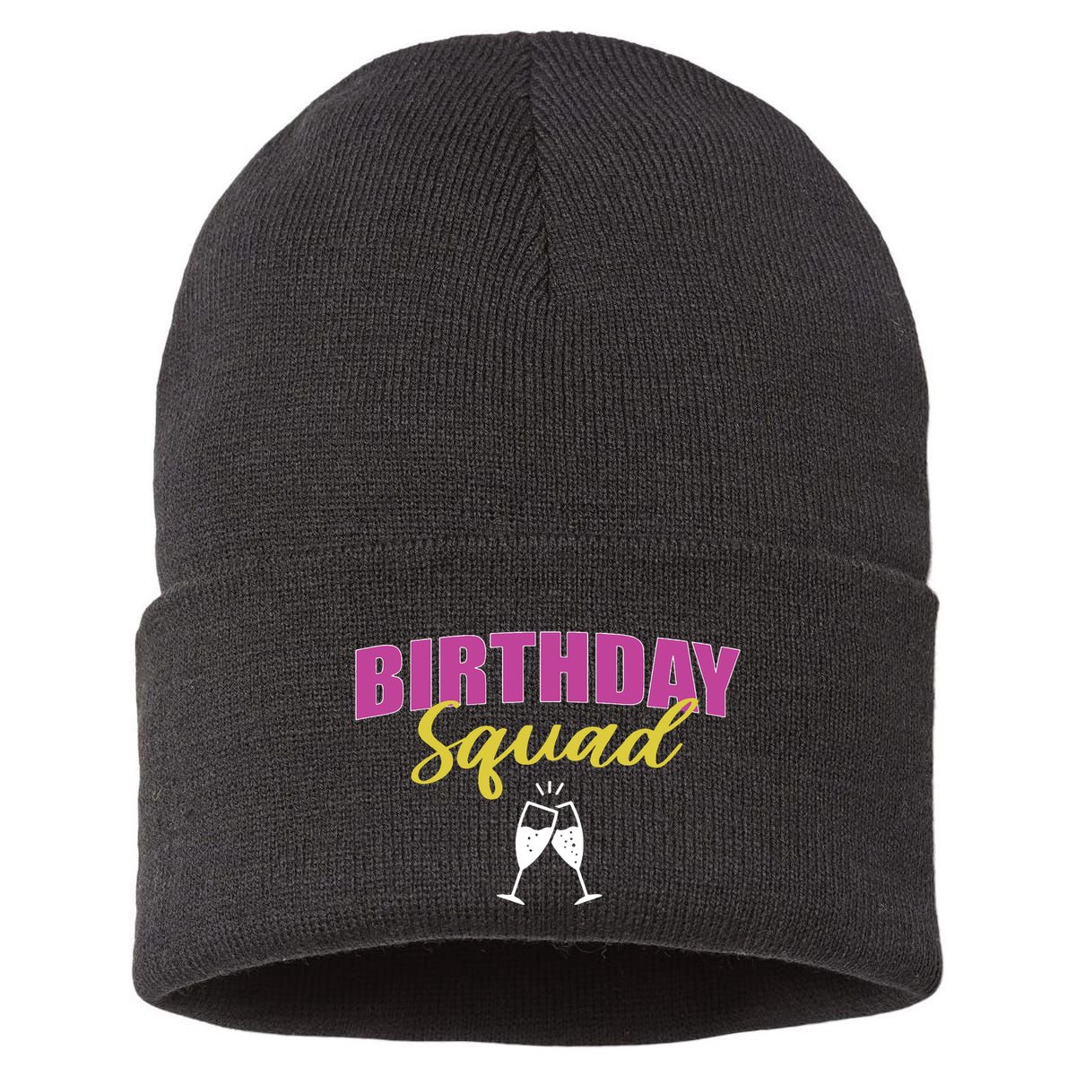 Birthday Squad Champagne Toast Sustainable Knit Beanie