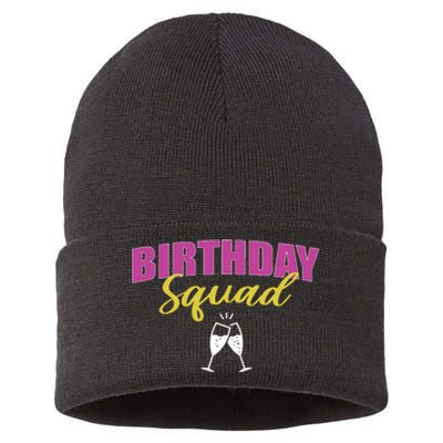 Birthday Squad Champagne Toast Sustainable Knit Beanie