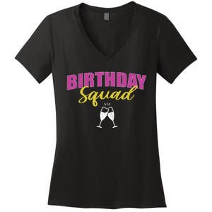 Birthday Squad Champagne Toast Women's V-Neck T-Shirt