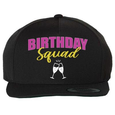 Birthday Squad Champagne Toast Wool Snapback Cap