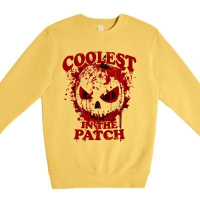 Blood Splatter Coolest Pumpkin In The Patch Bloody Halloween Meaningful Gift Premium Crewneck Sweatshirt