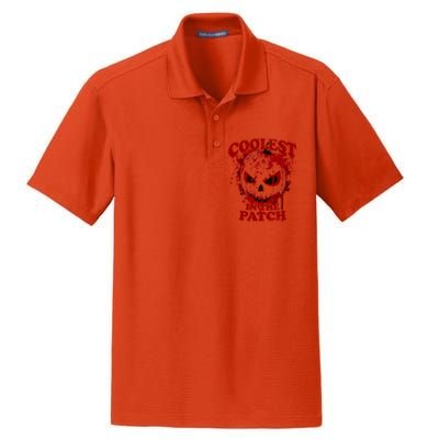 Blood Splatter Coolest Pumpkin In The Patch Bloody Halloween Meaningful Gift Dry Zone Grid Polo