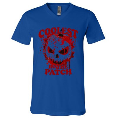 Blood Splatter Coolest Pumpkin In The Patch Bloody Halloween Meaningful Gift V-Neck T-Shirt