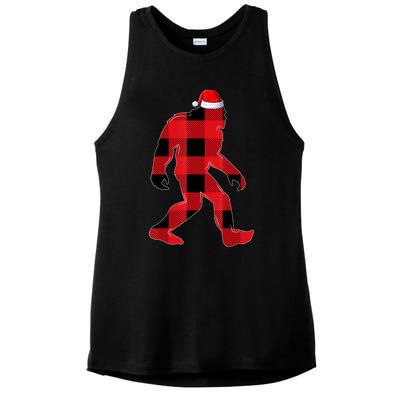 Bigfoot Santa Christmas Lights Xmas Boys Sasquatch Ladies PosiCharge Tri-Blend Wicking Tank