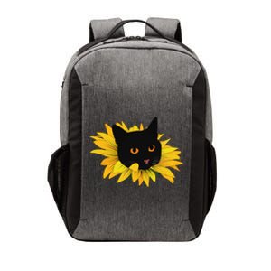 Black Sunflower Cat Cute Vector Backpack