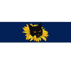 Black Sunflower Cat Cute Bumper Sticker