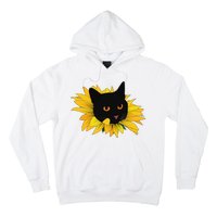 Black Sunflower Cat Cute Hoodie