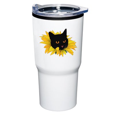 Black Sunflower Cat Cute Tumbler
