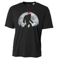 Bigfoot Santa Christmas Tree Lights Funny Xmas Sasquatch Gift Cooling Performance Crew T-Shirt