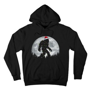 Bigfoot Santa Christmas Tree Lights Funny Xmas Sasquatch Gift Hoodie