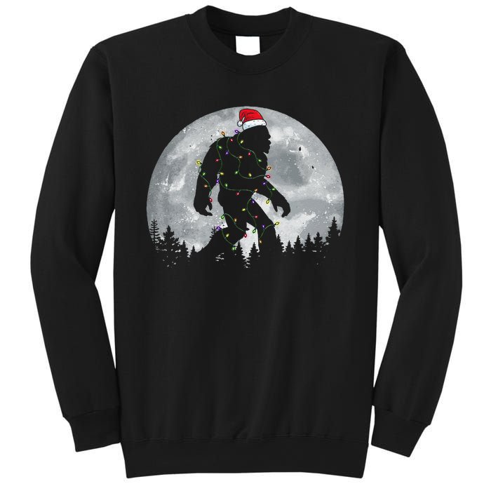 Bigfoot Santa Christmas Tree Lights Funny Xmas Sasquatch Gift Sweatshirt